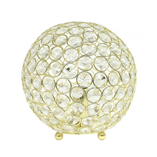 Crystal Ball Sequin Table Lamp, Crystal Brass Sphere Table Lamp