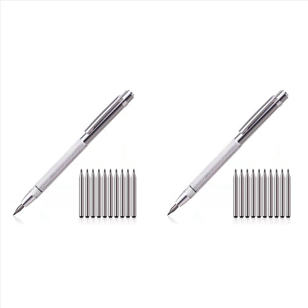 2X Pluma Trazadora de Diamantes, Punta de Carburo de Tungsteno, Pluma de Grabado, Punta de Carburo de Tungsteno, Lápiz Óptico para Marcado de Metales en Cerámica de Vidrio