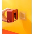 thumbnail image 5 of Jabonera roja (abre los ojos), jabonera doméstica, jabonera montada en la pared sin perforaciones con tapa, jabonera de plástico, 5 of 5
