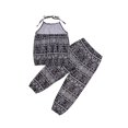 thumbnail image 3 of ITFABS Toddler Girls 2Pcs Spring Outfits, Bohemian Halter Tank Tops + Pants, 3 of 9