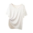 thumbnail image 3 of SROBPTY Womens Pajama Top Print Shorts Sleeve Crew Neck Shirts, 3 of 5