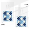 thumbnail image 4 of Canvas Bag Tote Bag Shopping Bag 16×15in Can Be Carried By Hand And Can Be Used For Daily Travel Such As Shopping And Going To Work Argyle Plaid Lightskyblue_49288_3, 4 of 8