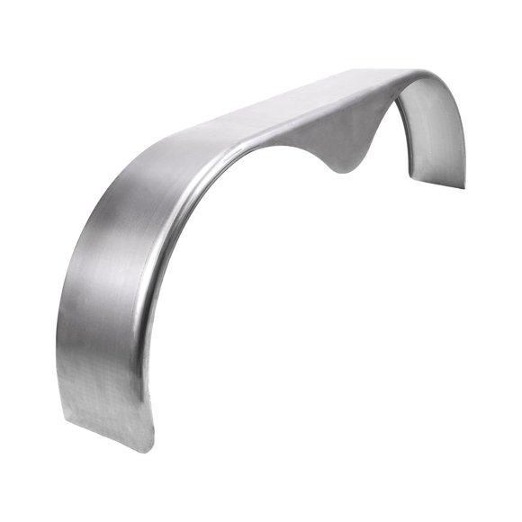 Husky Towing Trailer Fender F0011 Two Wheel Teardrop; Fits 14 and 15 Inch Wheels; 1 Inch Front Radius and 90 Degree Angle Back; Unlighted; Oil Coated; Raw; 16 Gauge Cold Rolled Steel; 19 Pound Weight