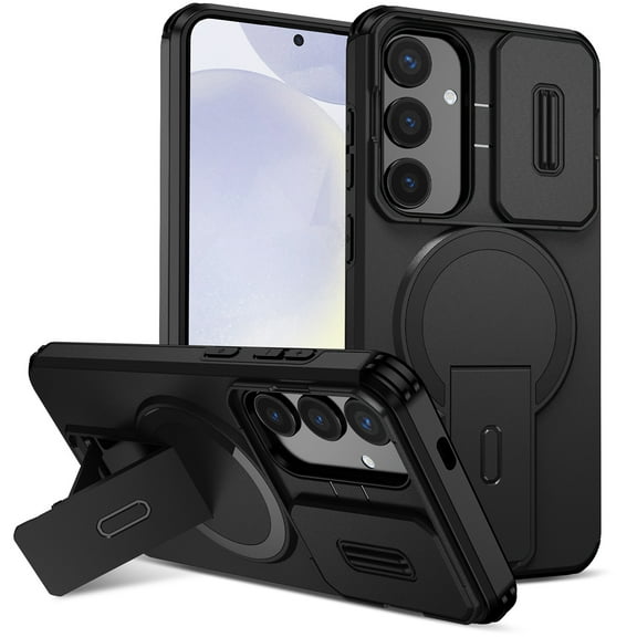SELOZKE for Samsung Galaxy S25 Plus 5G 2025 Phone Holder, Magnetic Protective Phone Case (Black)