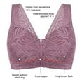 thumbnail image 4 of Women Front Closure Bra Lace Front Zippered Underwear Sexy V Lace Bralette Front Zipper Wireless Everyday Bra Plus Size Vest for Women, 4 of 8