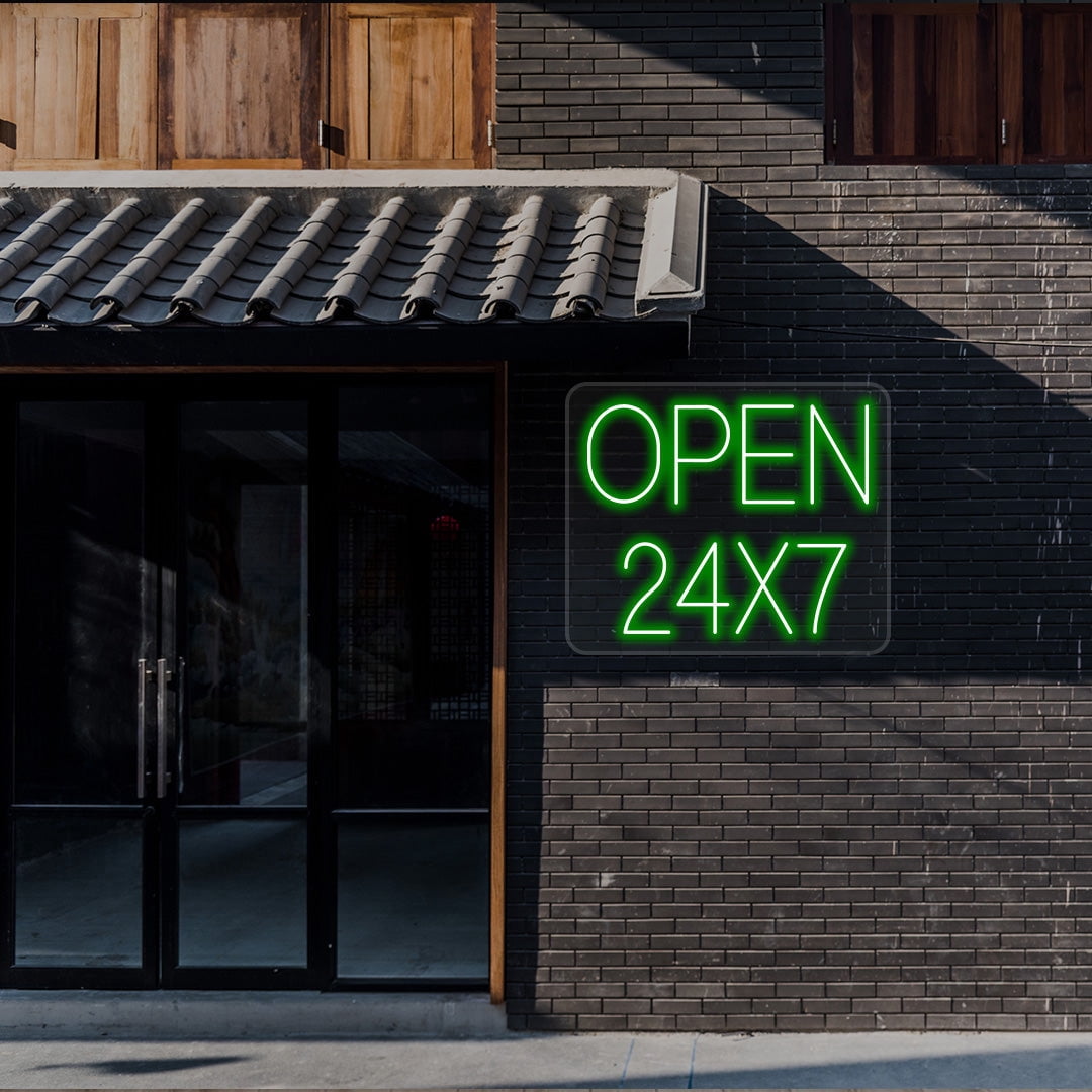 Open 24x7 Sign (White, 36"(W)x30"(H))