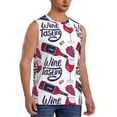 thumbnail image 2 of Bingfone Red Wine Glass Bottle Pattern Men's Tank Tops Workout Sleeveless Tee Shirts Running Beach Tanks for Men-Small, 2 of 8