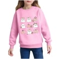 thumbnail image 2 of Girl Long Sleeve Sweatshirt New Children Halloween Sweatshirts Girls Oversized Long Sleeve Pullover Tops Cute Ghost Graphic Crewneck Shirts Pinky 5 Y, 2 of 6