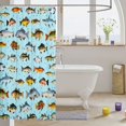 thumbnail image 3 of Manfei Cartoon Fish Shower Curtain 72Wx78L, Marine Animal Bath Curtain, Light Blue, 3 of 5