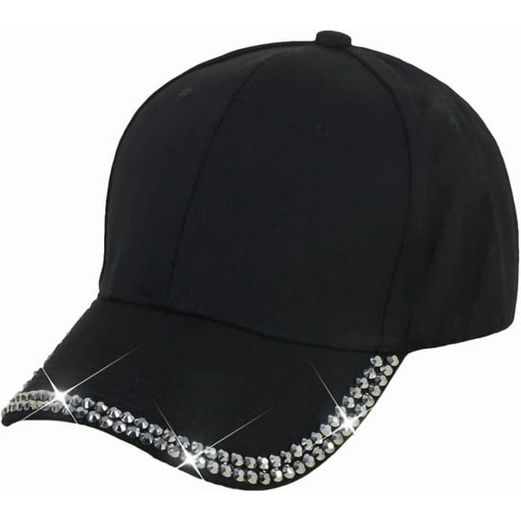 Rhinestone Baseball Cap Bling Stylish Baseball Caps for Women Adjustable Simple Hat Casual Travel Sun Hats 2025