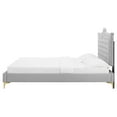 thumbnail image 5 of Platform Bed Frame, Nailhead, Queen Size, Grey Gray, Velvet, Modern Contemporary, Bedroom Master Guest Suite Room, 5 of 10