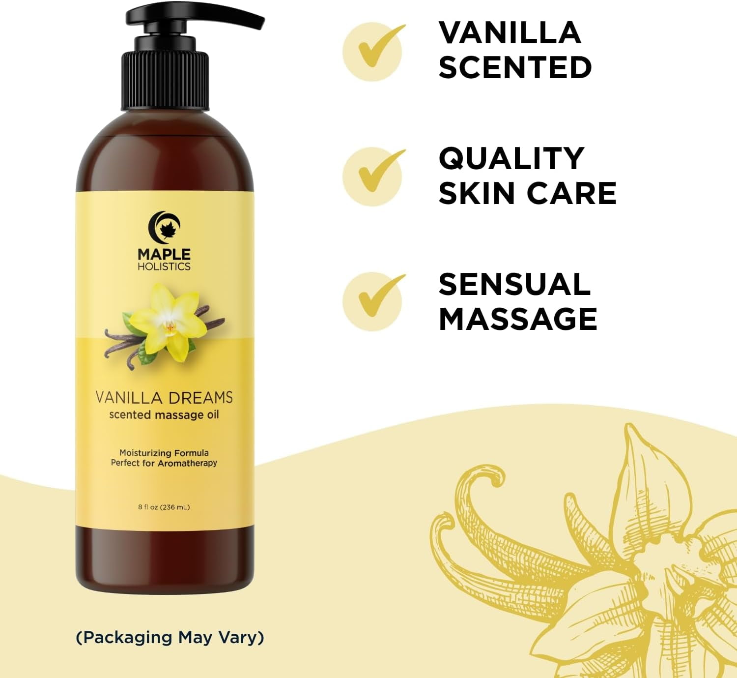 Skinsations® - Sensual Vanilla Massage Oil - 8oz - 16oz