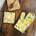 thumbnail image 5 of Lemon Kitchen Oven Mitt and Pot Holder Sets 2 Pcs for Baking, Cooking and Grilling, Heat Resistant Up To 392 °F, 5 of 7