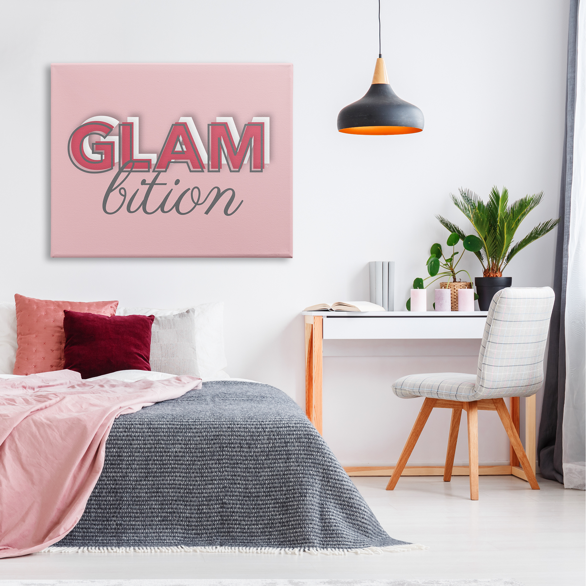 Stupell Industries Chic Glambition Typography Trendy Fashion Text Graphic Art Gallery Wrapped Canvas Print Wall Art, Design by Martina Pavlova