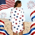 thumbnail image 6 of JULMCOMO American Flag Lightweight Cardigans for Women Red White Blue Half Sleeve Patriotic Kimono Cover Ups Summer Tops White M, 6 of 6
