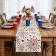 thumbnail image 4 of OAVQHLG3B 4th of July Table Runner, Rustic Burlap Star Memorial Day Independence Day Patriotic Table Decoration Home Kitchen Party Supply 72x28 Inch, 4 of 6