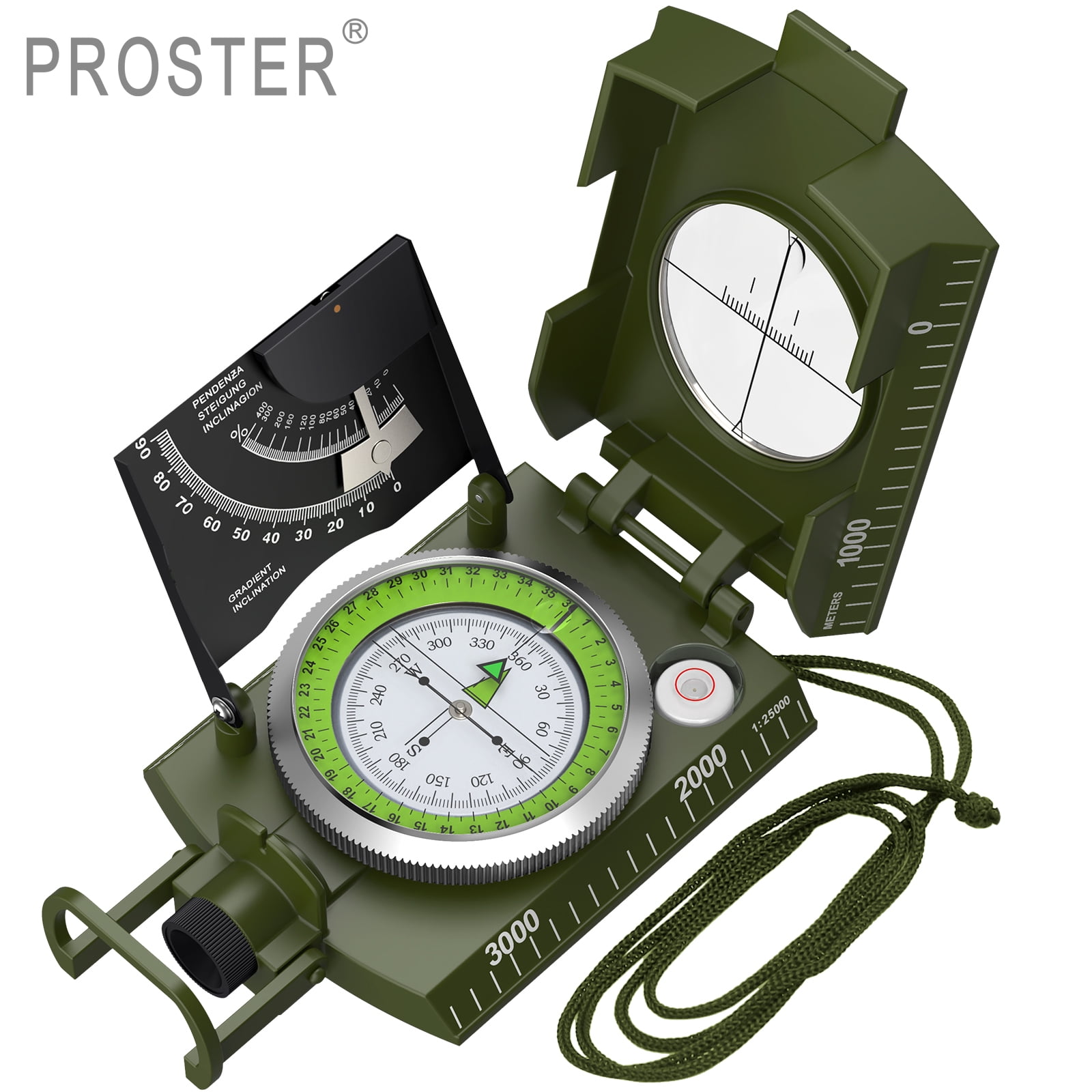 PROFESSIONAL COMPASS with MIRROR  camping HIKING climbing SAILING scouts HUNTING 
