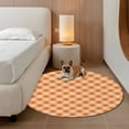 thumbnail image 4 of 3.3ft Washable Round Rug, Autunm Orange Non-Slip Circle Area Rug for Entryway Bedroom, Lattice Indoor Accent Floor Mat for Home Decor, 4 of 9