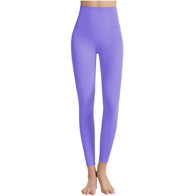 Yoga Leggings for Women High Waisted Belly Control Butt Lifting Solid Color Compression Workout Pants