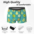 thumbnail image 2 of Men's Boxer Briefs, Cute Pear Blue Soft Comfy Mens Underwear Boxer Briefs Breathable With Widen Waist, 2 of 7