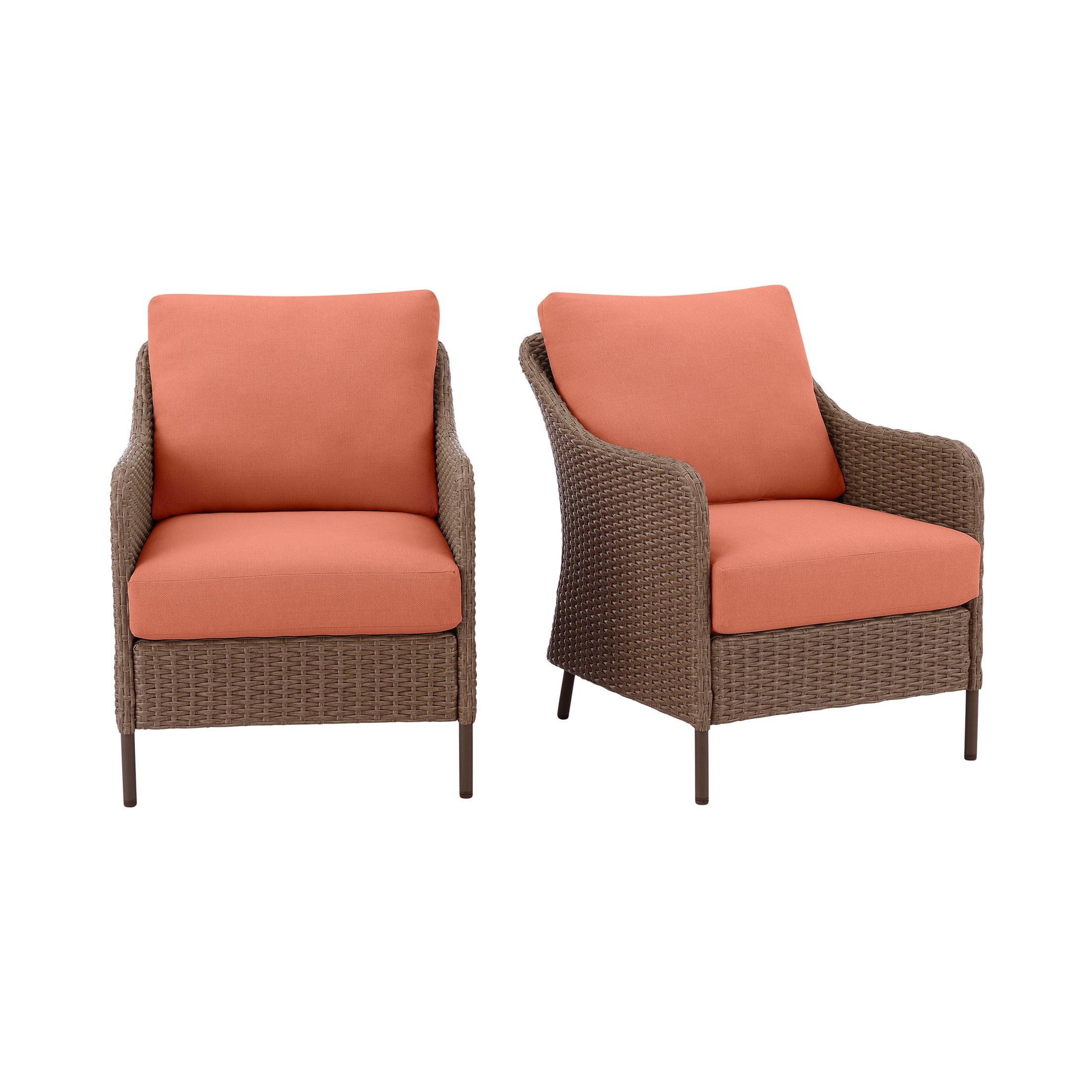 Mainstays Chelsea Outdoor Patio Steel 4-Pieces Deeping Seating Set with Terra Cotta Cushions