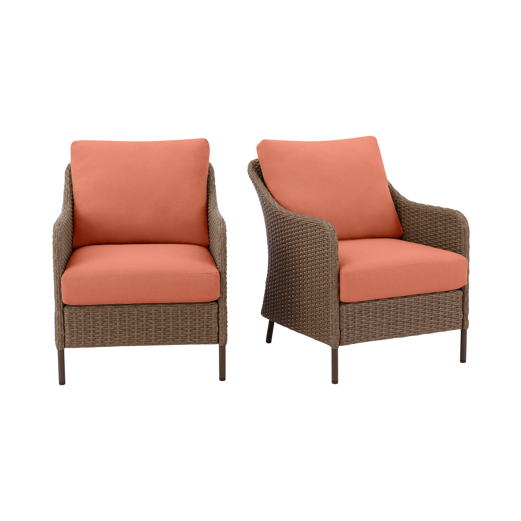 Mainstays Chelsea Outdoor Patio Steel 4-Pieces Deeping Seating Set with Terra Cotta Cushions