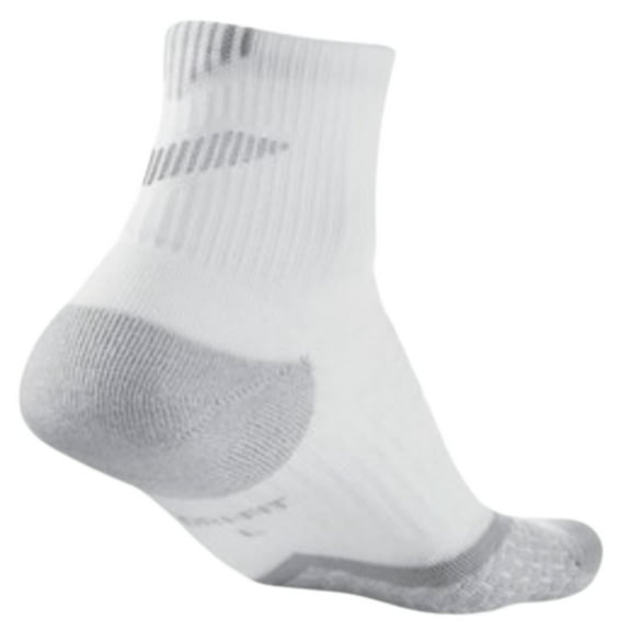 Nike Men's Elite Cushioned Quarter Socks sz 5 (12-13.5) White Reflective Golf Running