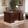 thumbnail image 2 of Bowery Hill Engineered Wood 6-Drawers Executive Desk in Select Cherry, 2 of 7