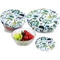 thumbnail image 1 of 3 Reusable Cloth Bowl Covers with Elastic, Fabric Stretched Bowl Cover Lids, Lint Free, Waterproof, Fits Various Sizes Glass Container, Dish, Non-Stick Storage Covers (Jungle), 1 of 7