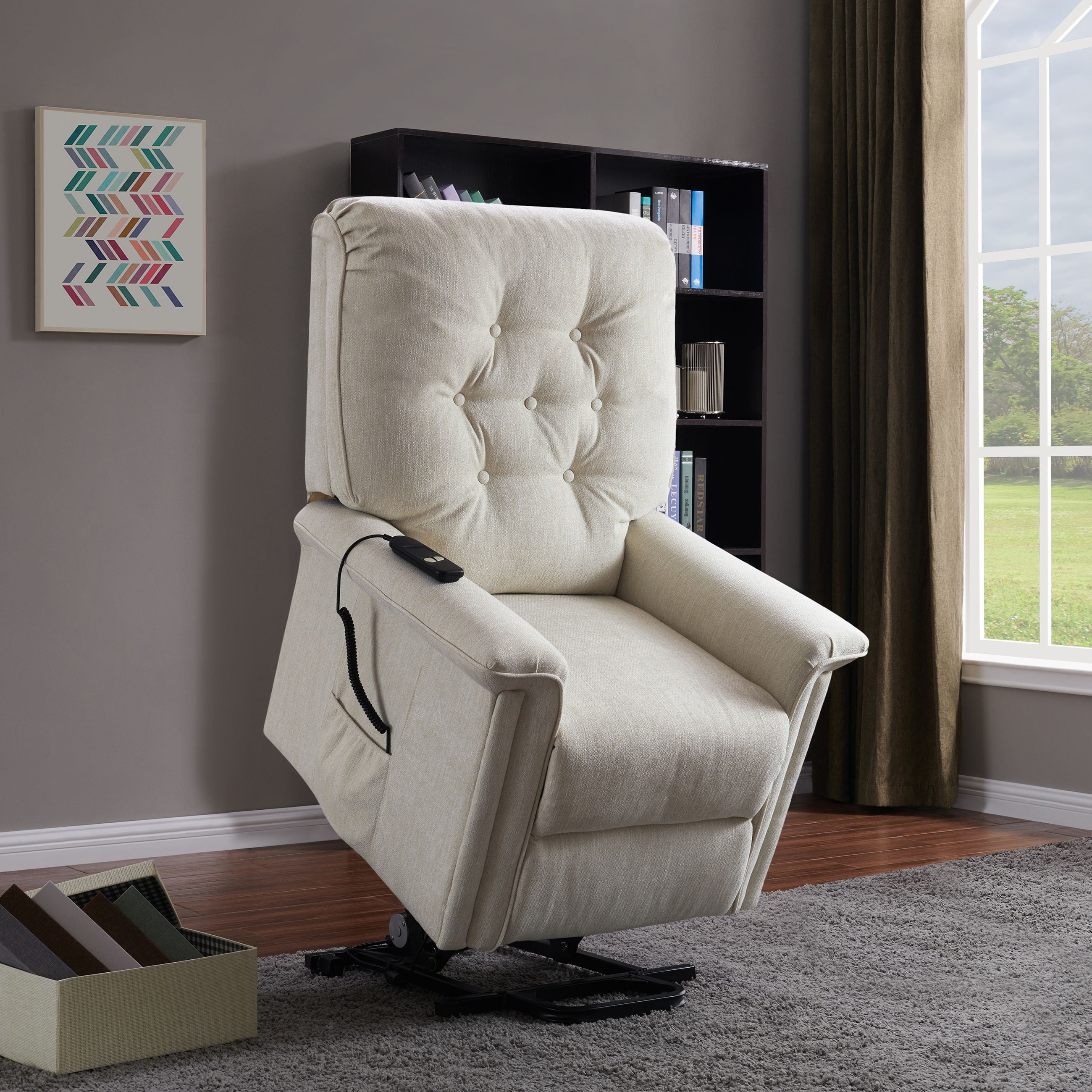 Homesvale Power Recline and Lift Chair in Herringbone, Multiple Colors