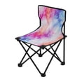 thumbnail image 2 of 600D Oxford Camping Chair Portable Foldable Chair Supports 220 lbs for Picnic, Fishing, Backpacking Pink and Blue Tie-dye Pattern, 2 of 8