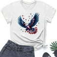 thumbnail image 4 of Cavosen Red White and Blue T Shirts Women Petite 4th of July Short Sleeve Round Neck Shirts American Flag Print Shirts Lady XL Red White and Blue Casual Tops Patriotic Tunic Tees Patriotic Blouses, 4 of 5