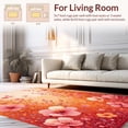 thumbnail image 2 of ODIKA 3'x5' Machine Washable Non-Slip Area Rug, Abstract Floral Sunset Hues Design High Traffic Rug, Pink, 151275, 2 of 7