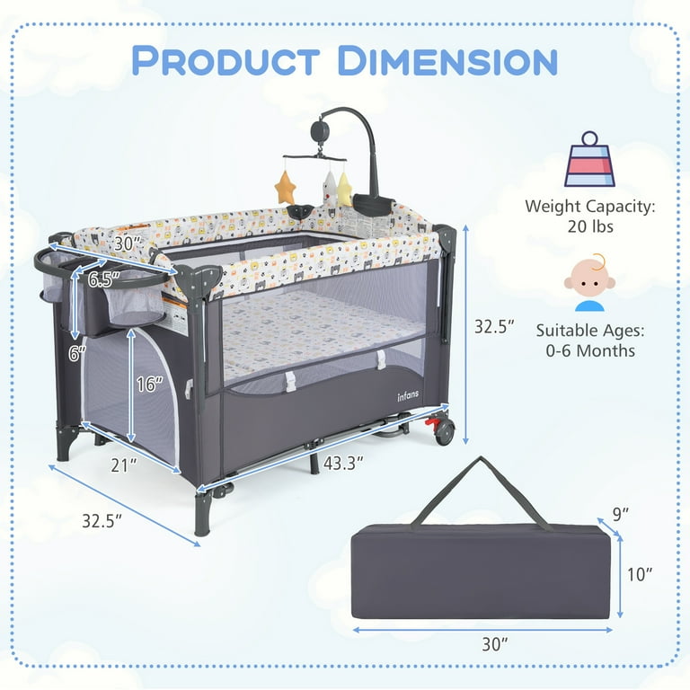 ●専用●The Wannadies&Cribs&Coral 3枚セット Amazon.com : 5 in 1 Pack and Play, Baby Bassinet Bedside