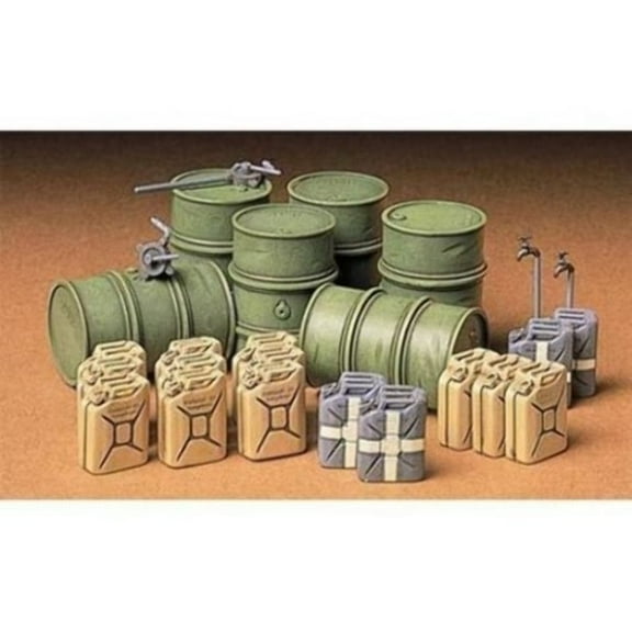 Tamiya 35186 WWII German Fuel Drum Set 1/35 Scale Plastic Model Kit