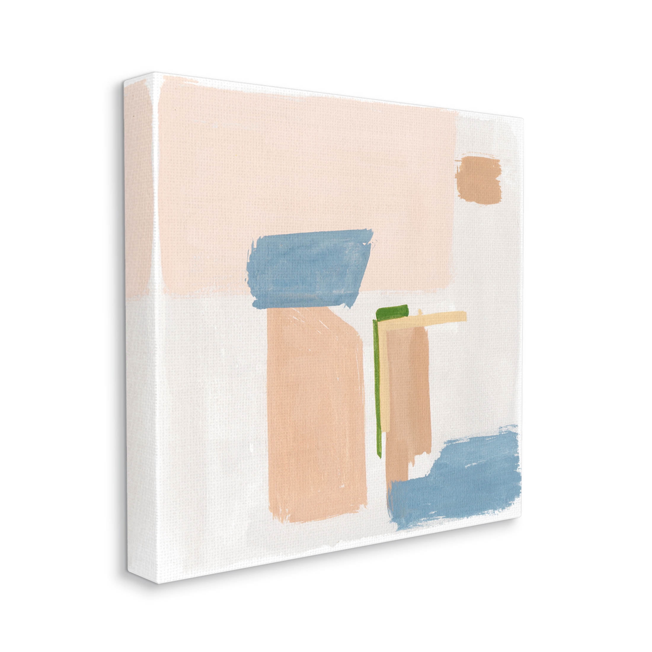 Pastel Geometric Square Shapes Abstract Painting Gallery Wrapped Canvas Print Wall Art