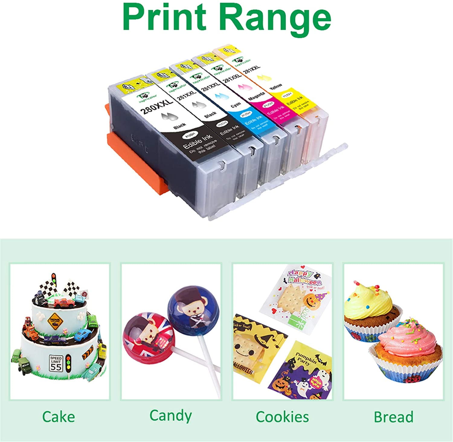 EdibleThingz Cake Decorating Printer Edible Image with Ink Cartridges Wafer Paper and Sugar Sheets