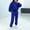 Blue, variant on AOOCHASLIY Women Suits Fashion Women Pocket Round-Neck Casual Long Sleeve Sweatshirt+ Pant Set
