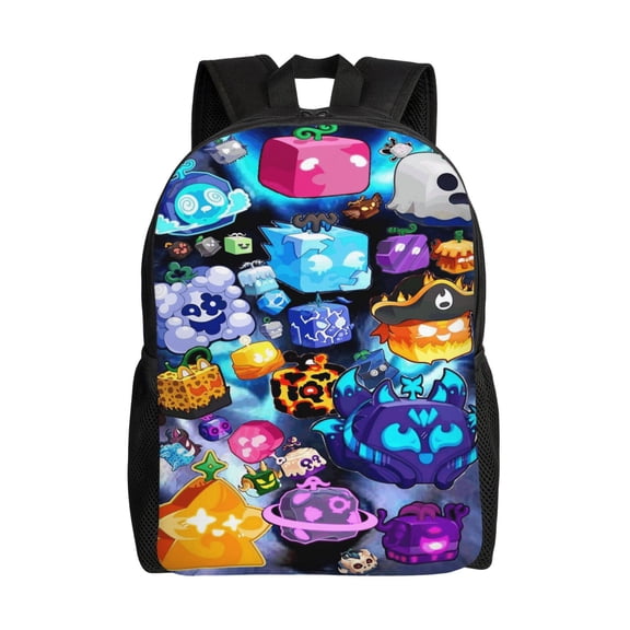 Blox Fruits Large Backpack Lightweight Laptop Bag Daypack Bookbag Travel Backpack for Men Women