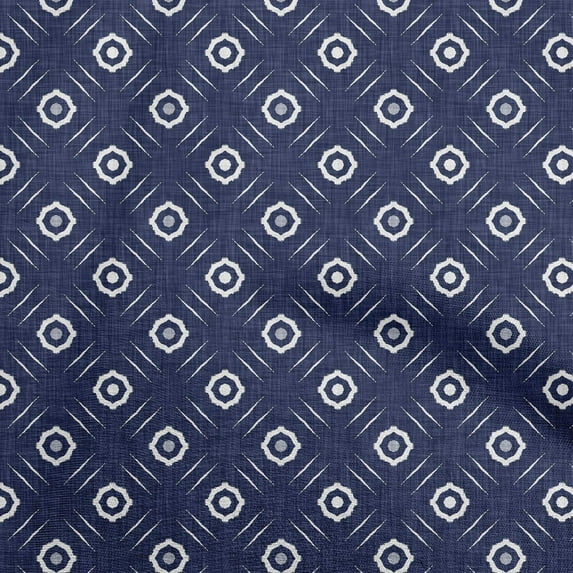 oneOone Rayon Navy Blue Fabric Block Craft Projects Decor Fabric Printed By The Yard 56 Inch Wide-DT