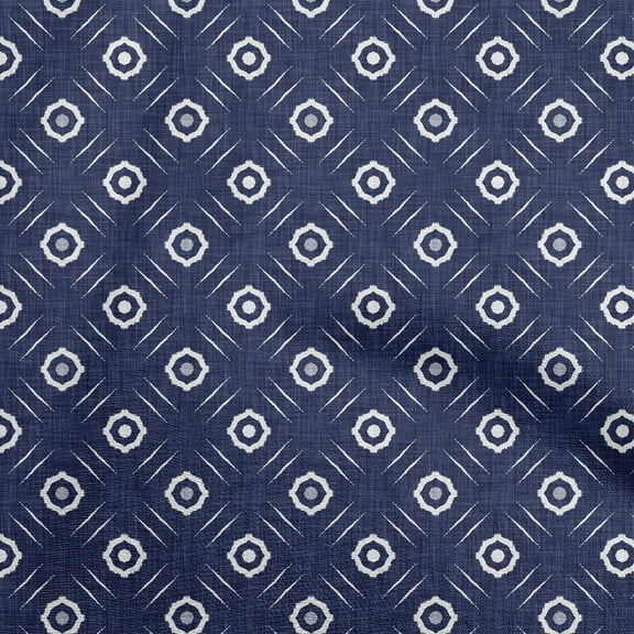 oneOone Polyester Spandex Navy Blue Fabric Block Quilting Supplies Print Sewing Fabric By The Yard 56 Inch Wide-N4