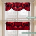 thumbnail image 5 of Red Rose Tie Up Valance Curtains for Windows, Kitchen Curtains Window Treatments, Elegance Fantasy Flowers Romantic Short Window Shades Valances for Bedroom Bathroom Cafe 42"x12", 5 of 8