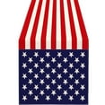 thumbnail image 2 of 4th of July Patriotic Table Runner, American Flag Theme 100% Flax Linen Indoor Outdoor Kitchen Dining Table Decor, Holiday Centerpiece for Home Party Decorations D, 2 of 4