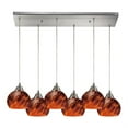 thumbnail image 2 of Elk Lighting Mela 6 Light Pendant in Satin Nickel and Espresso, 2 of 2