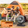 thumbnail image 2 of Ventilador de camping AMACOOL de 10000 mAh con luz LED de 18 cm, funciona con USB, 2 of 7