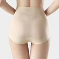 thumbnail image 5 of VISALY, High Waist Ice Silk Belly Lifting Buttocks, Womens Panties High Waisted Demifill Teen Girls Period Underwear Cotton Soft Women Panties Womens Silk Panties butt lifter panties, Beige,XL, 5 of 10