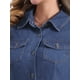 thumbnail image 5 of Vestido de mezclilla para mujer INSPIRE CHIC, de manga corta, con cuello de solapa, estilo A-line, con botones, vestido midi de mezclilla XS azul oscuro, 5 of 6