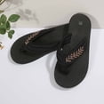 thumbnail image 5 of KIJBLAE Women's Rhinestone Sparkly Open Toe Flip Flops, Wide Size Casual Beach Slippers for Summer Outdoor Gold 36, 5 of 9