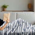 thumbnail image 3 of Navy Soft Flannel Fleece Blanket, Ship Boat Sea Life Rope and Marine Nautical Knots as Border Lines Art Print, Cozy Plush for Indoor and Outdoor Use, 60" x 80", Navy Blue and White, by Ambesonne, 3 of 5