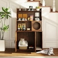 thumbnail image 4 of Gymax Large Wooden Cat Litter Box Enclosure w/ Storage Shelves Condo End Table, 4 of 10